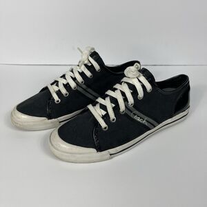 Coach Folly Black Signature Logo Canvas Stripe Fashion Sneaker Shoes Women’s 10B